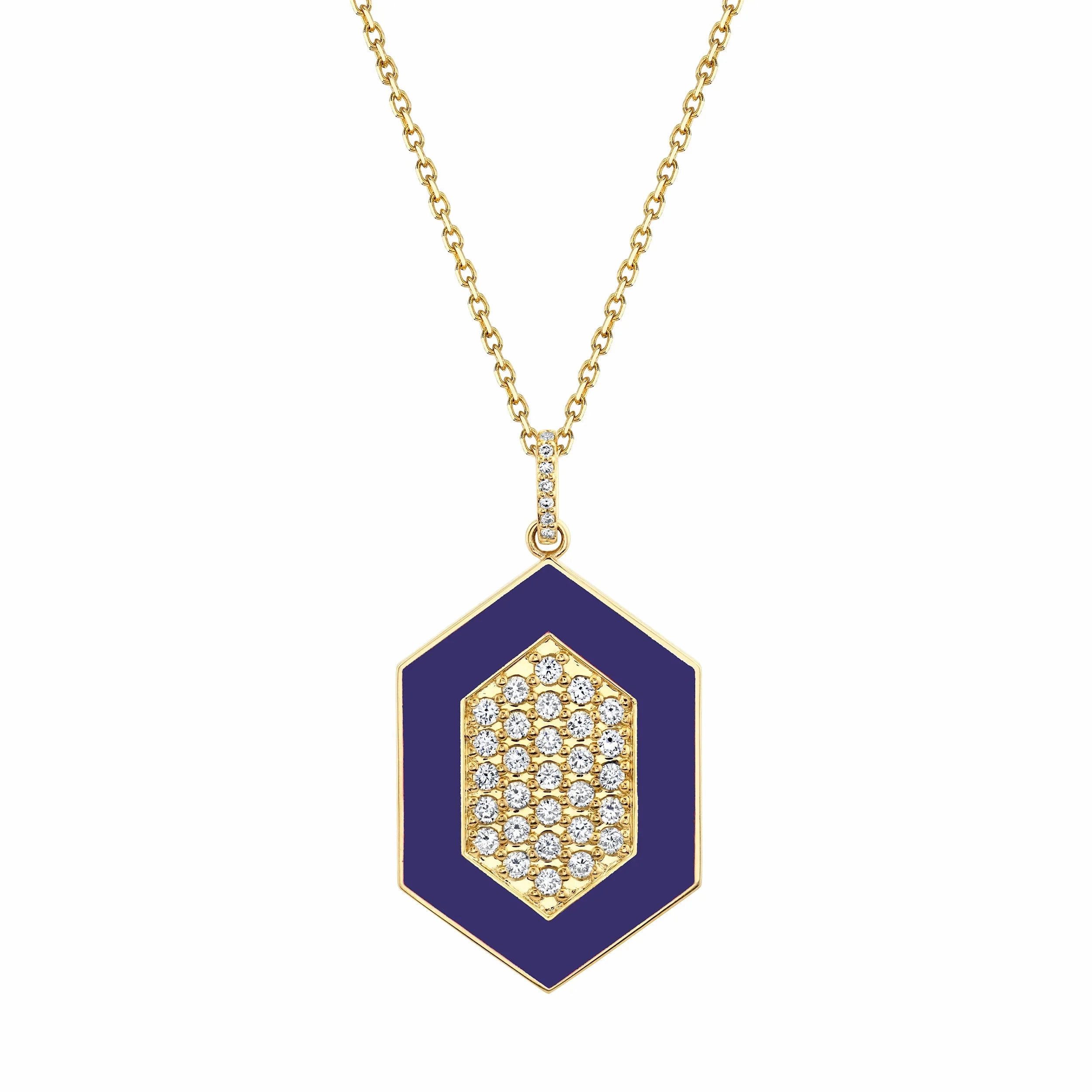 Chroma Pav Hexagon Pendant P491