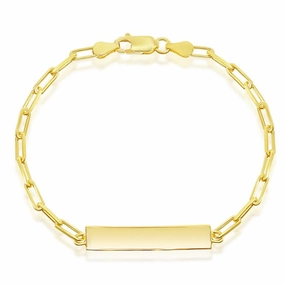 Classic Men's Bracelet - Gold Plated Sterling Silver Paperclip ID | S-5123-GP