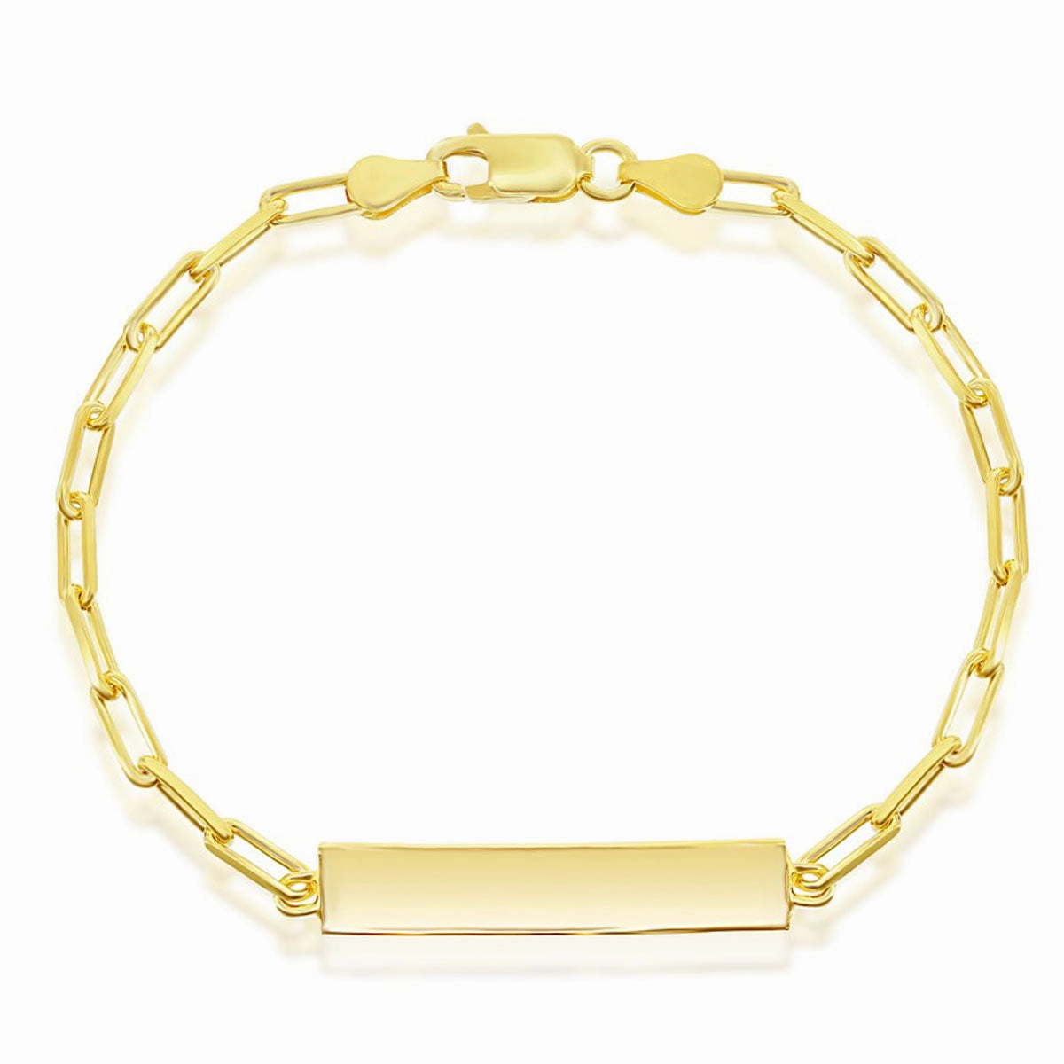 Classic Men's Bracelet - Gold Plated Sterling Silver Paperclip ID | S-5123-GP