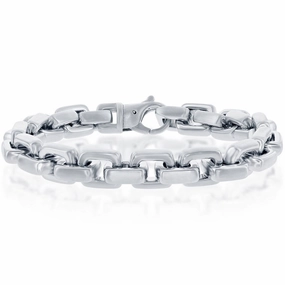 Classic Men's Bracelet - Silver Tone Stainless Steel Anchor Link Bracelet | ST-1600