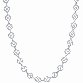 Classic Women's Bracelet - Sterling Diamond-Cut Flowers and Heart Cut-Outs | S-4855