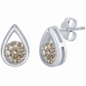 Classic Women's Earrings - Pearshaped with Round Created Alexandrite Stud | D-8164