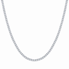 Classic Women's Necklace - Sterling Silver 2mm CZ Tennis | M-6884-16