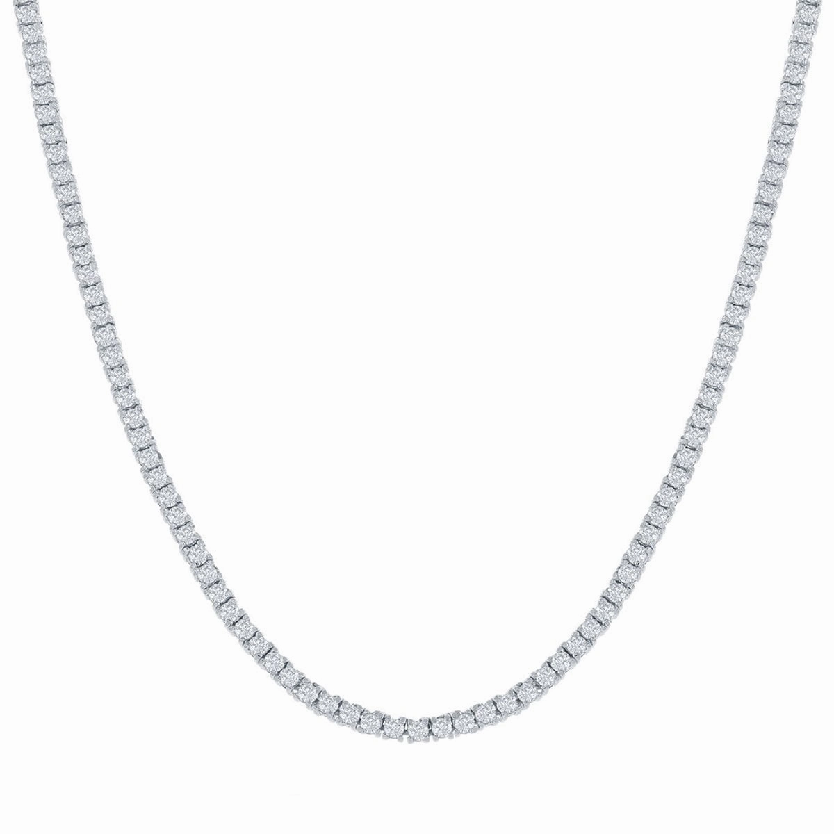 Classic Women's Necklace - Sterling Silver 2mm CZ Tennis | M-6884-16