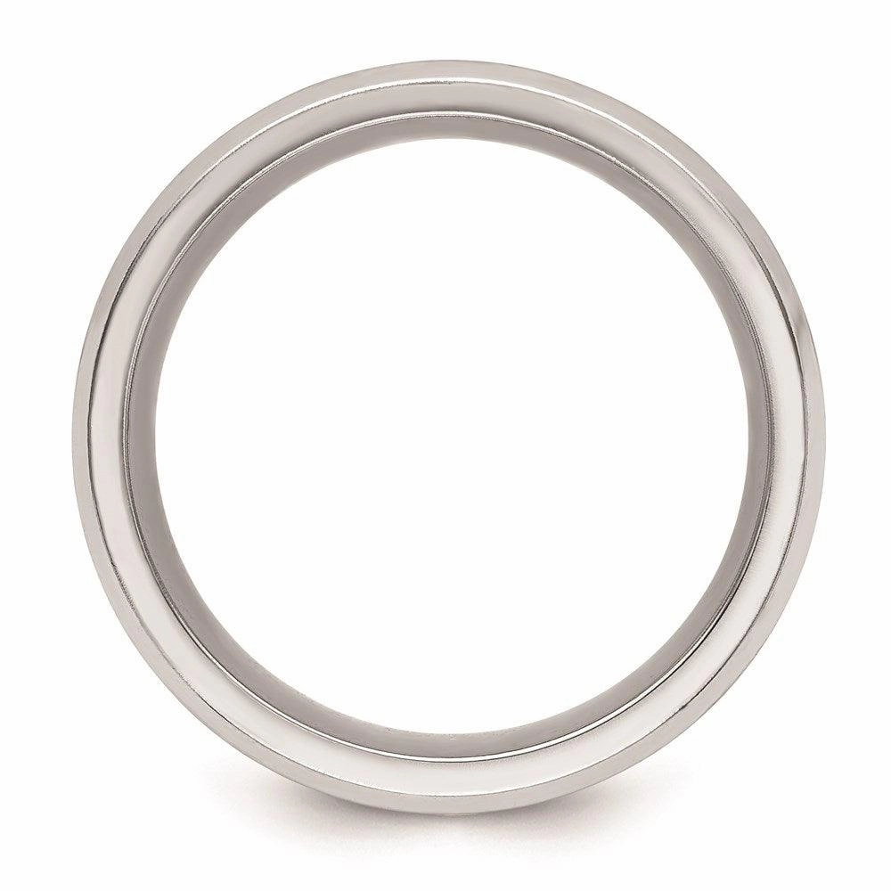 Cobalt Brushed and Polished with CZ Beveled 8mm Band
