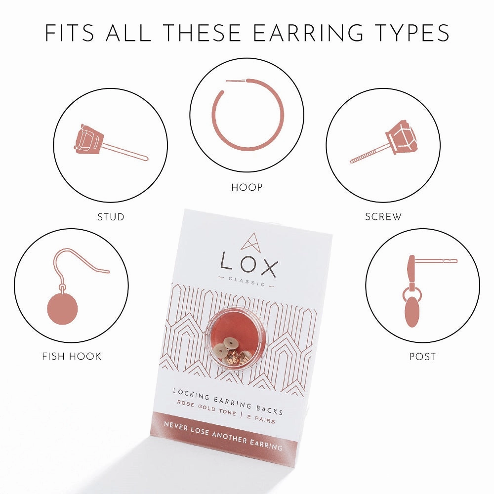 Connoisseurs Lox Rose Gold Tone Earring Backs LOX 2RGE