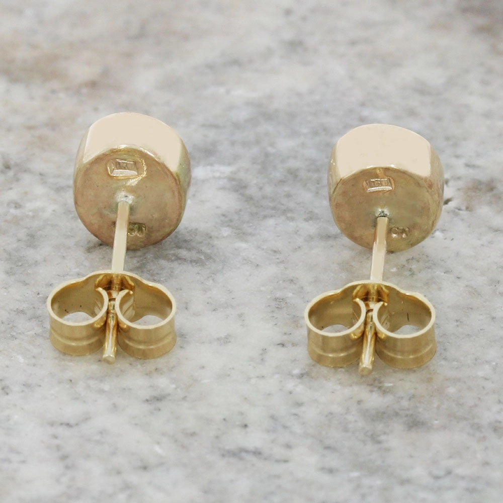 Derbyshire Blue John 9ct Yellow Gold Oval Stud Earrings