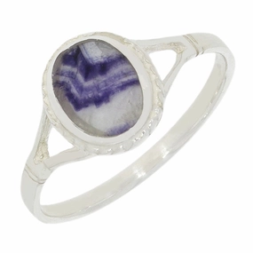Derbyshire Blue John Sterling Silver Ring
