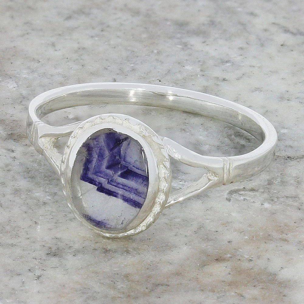 Derbyshire Blue John Sterling Silver Ring