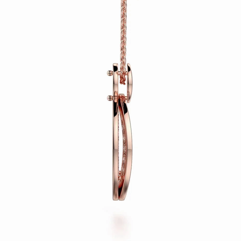 Diamond Filled Circle Pendant Necklace MH108AWG