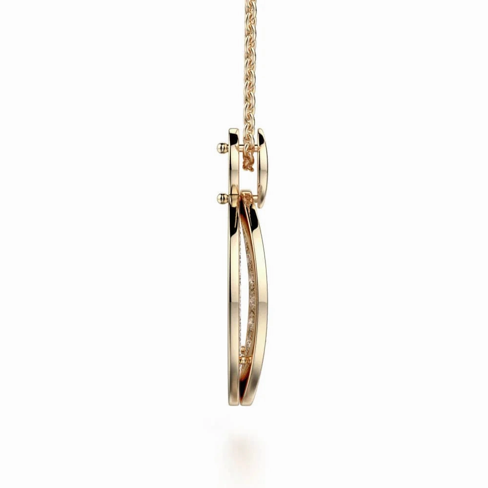 Diamond Filled Circle Pendant Necklace MH108AWG