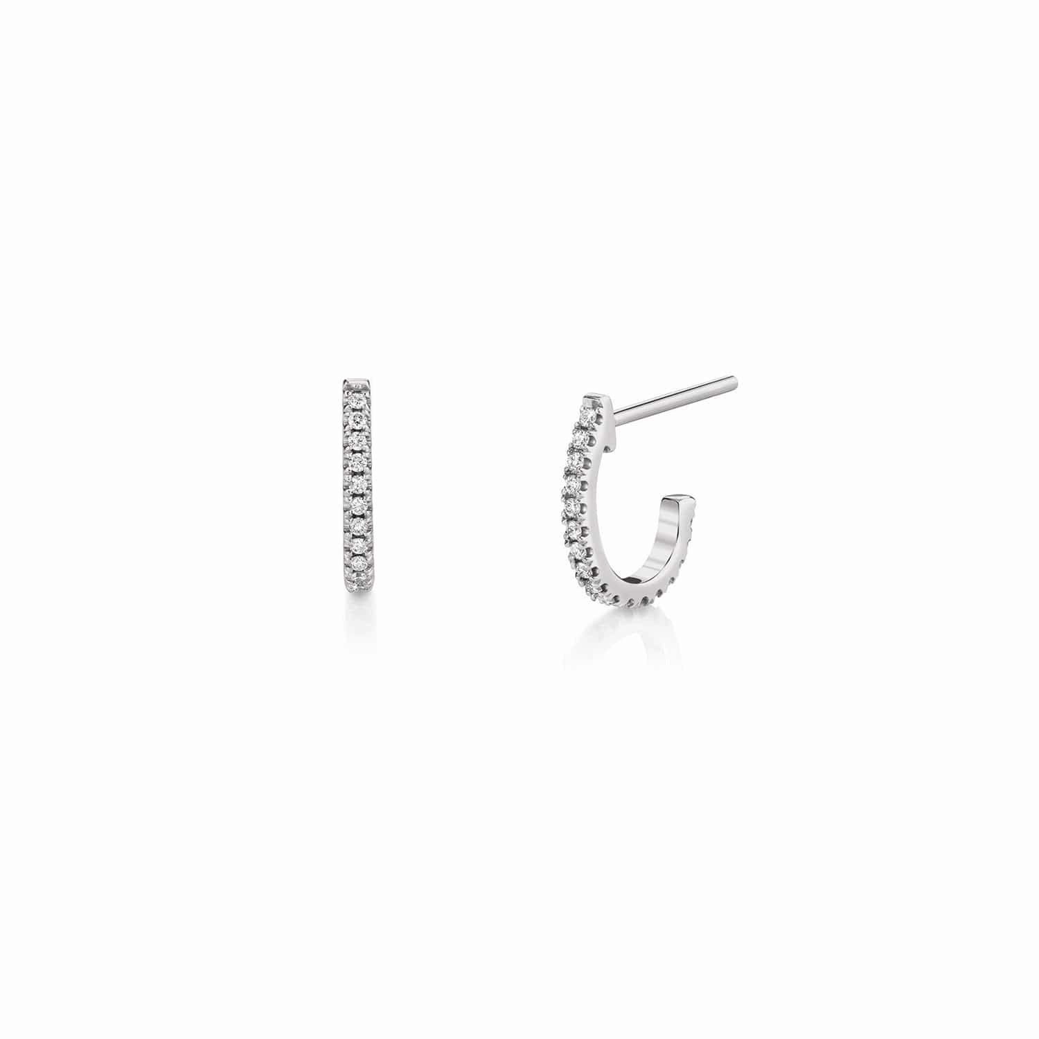 Diamond Huggie Hoop Earrings ER270YG