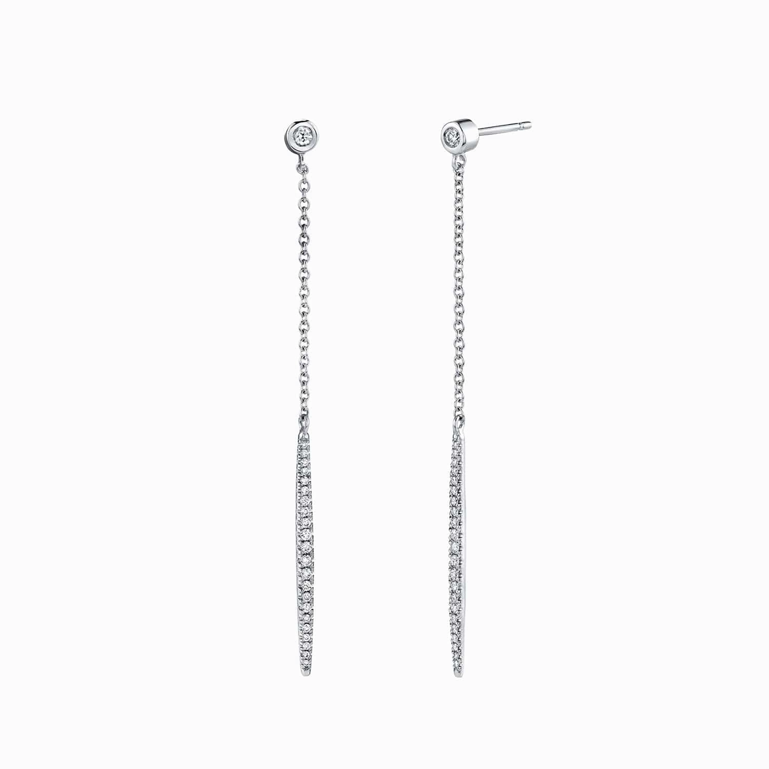Diamond Stud Linear Earrings ER275WG