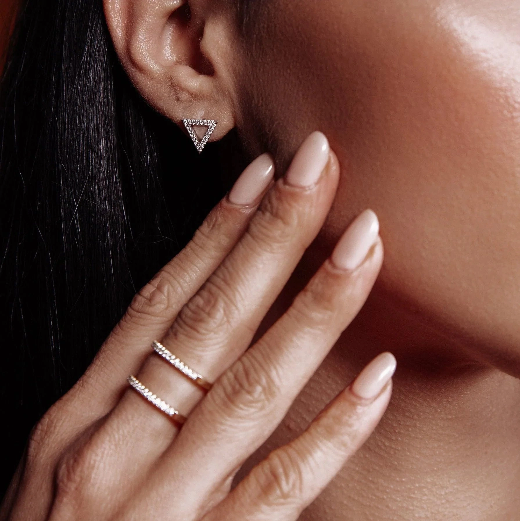 Diamond Triangle Earrings ER279WG