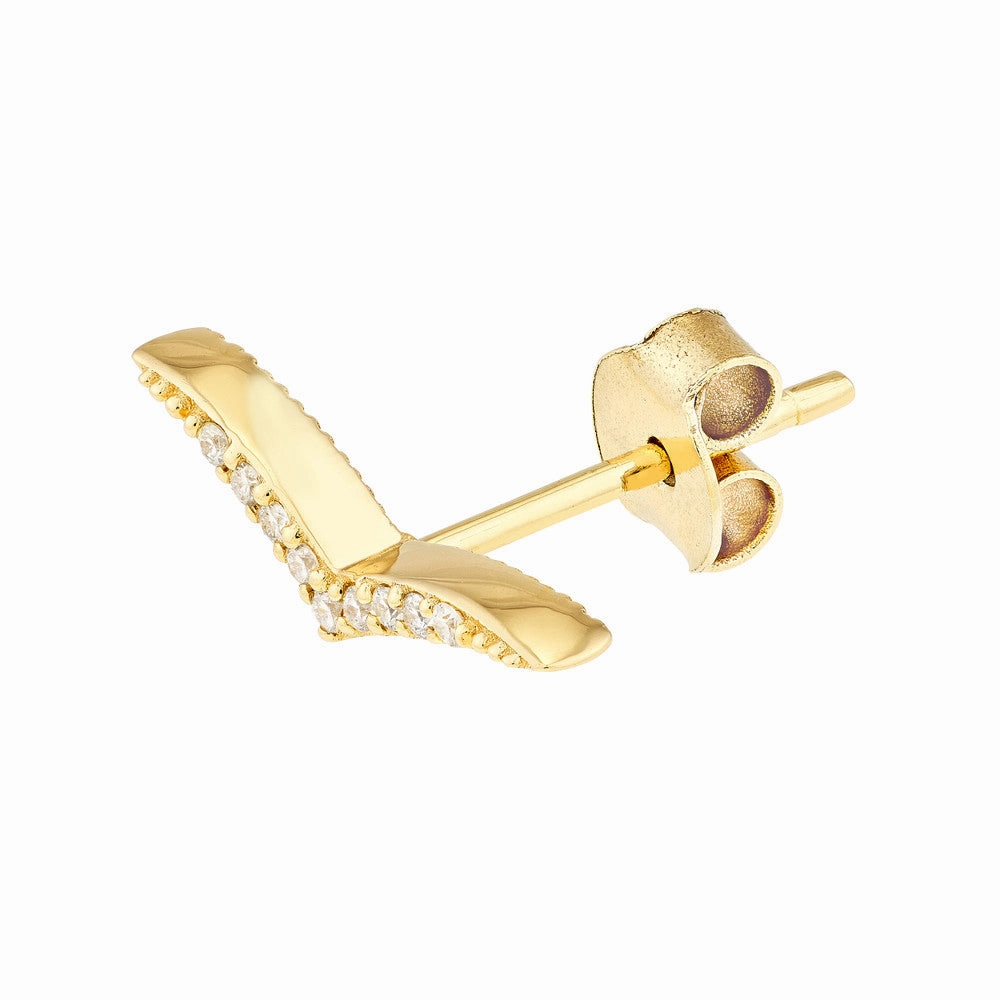 Diamond Wing Micro Stud Earrings