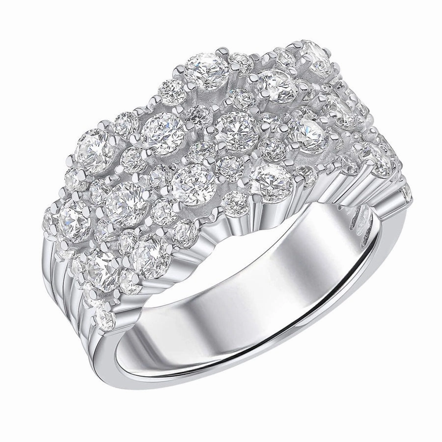 Diamonfire Sterling Silver Cubic Zirconia Statement Ring R3873 Size O