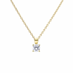 Diamonfire Sterling Silver Gold Tone 0.75ct Zirconia Pendant and Chain P5394