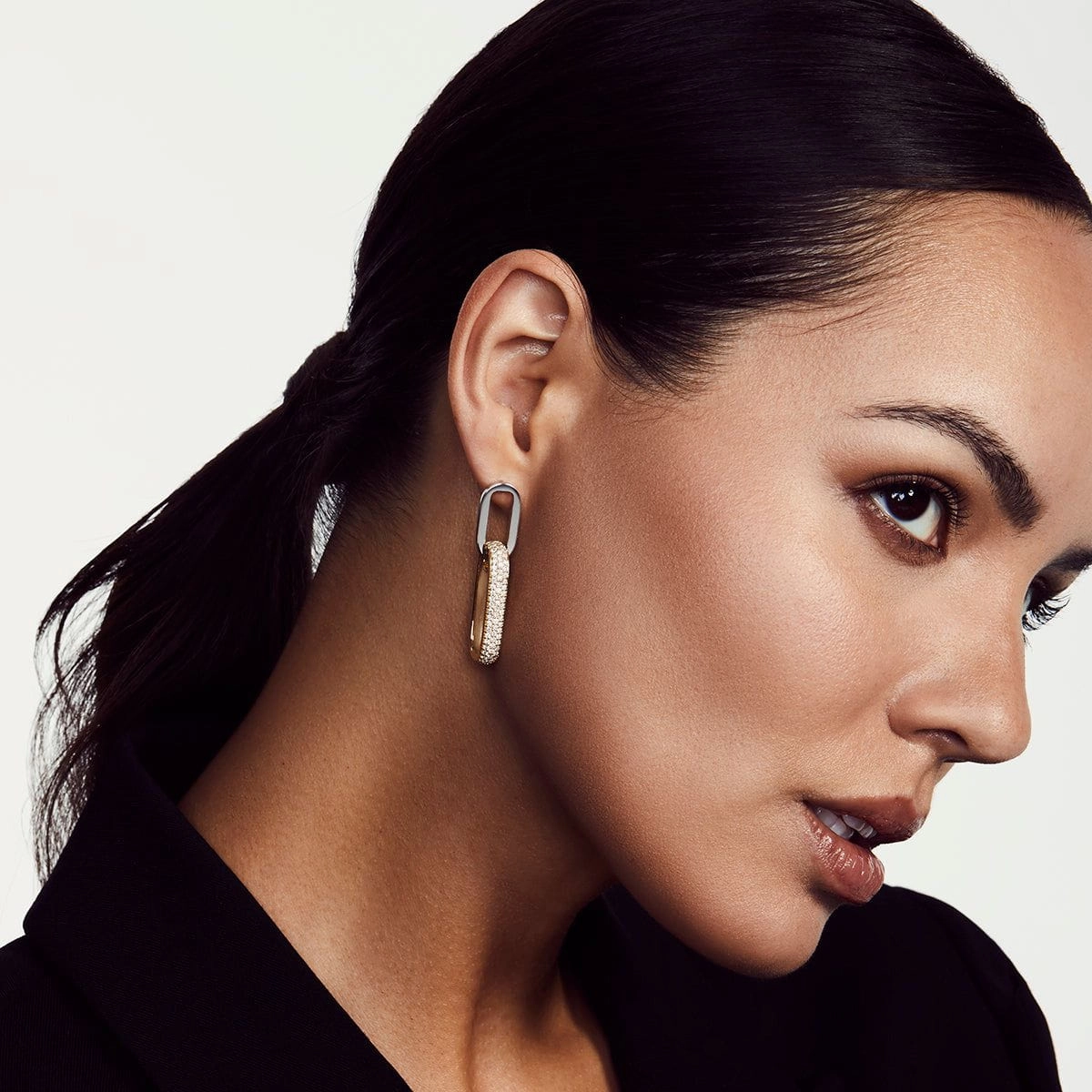 Double Luxe Link Wide Drop Earrings ER356