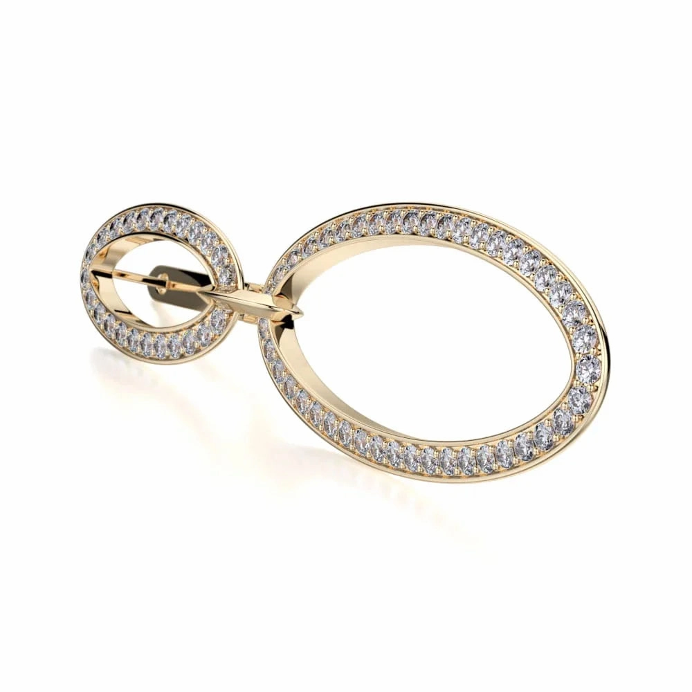 Double Oval Diamond Drop Earrings MKOB169RG