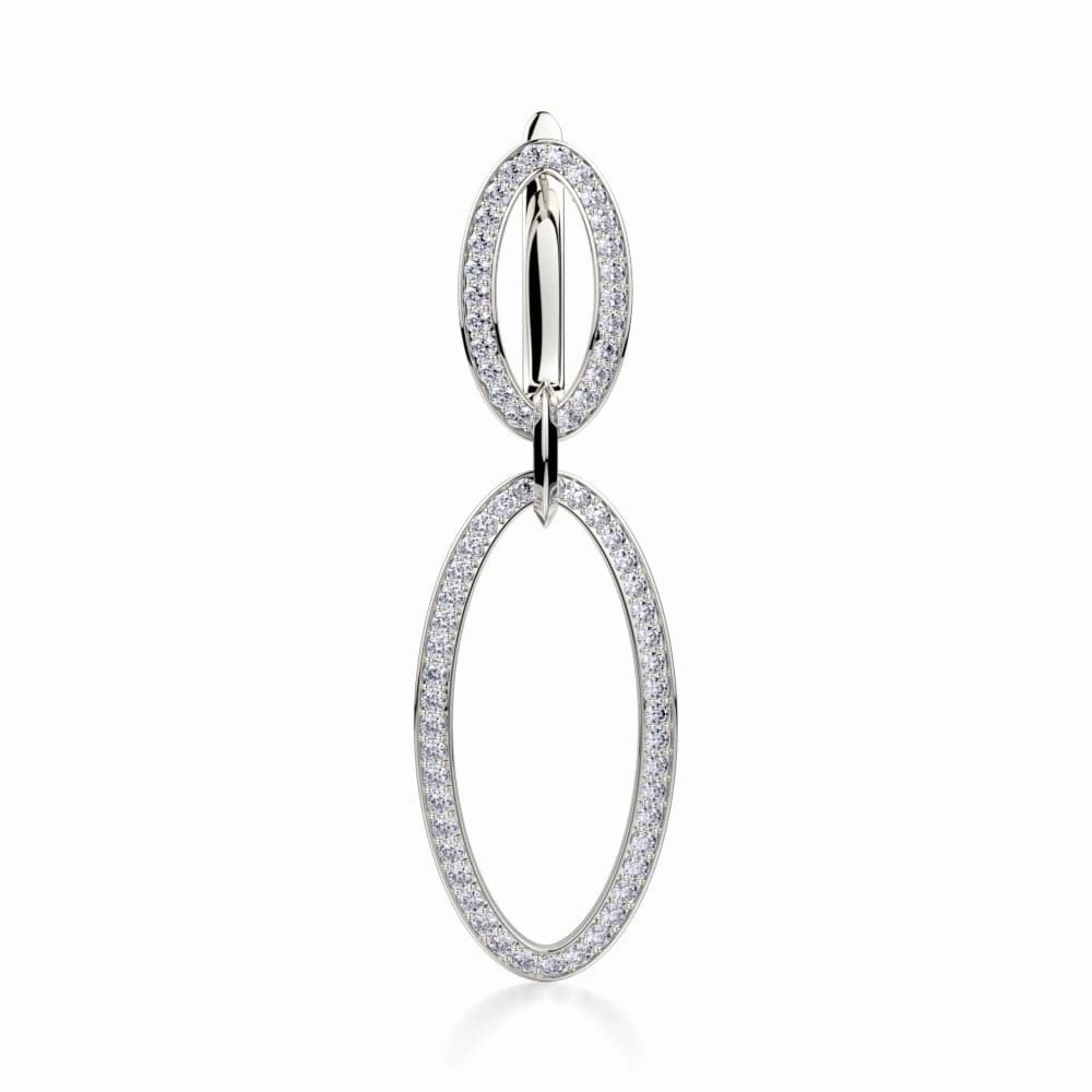 Double Oval Diamond Drop Earrings MKOB169RG