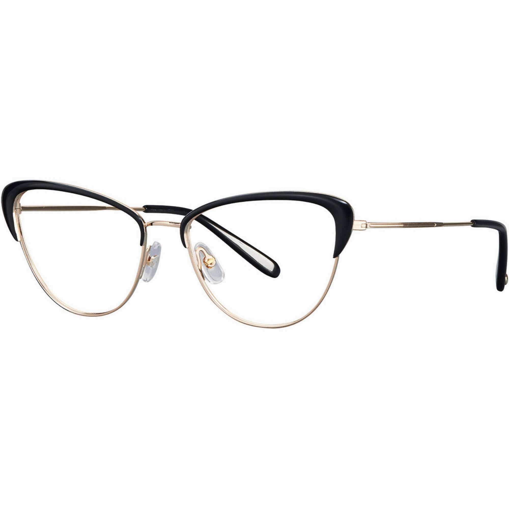 Garrett Leight Women's Eyeglasses - Gold-Black Acetate/Metal Cat Eye | VISTA G-BK