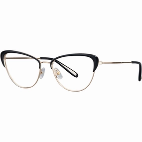 Garrett Leight Women's Eyeglasses - Gold-Black Acetate/Metal Cat Eye | VISTA G-BK