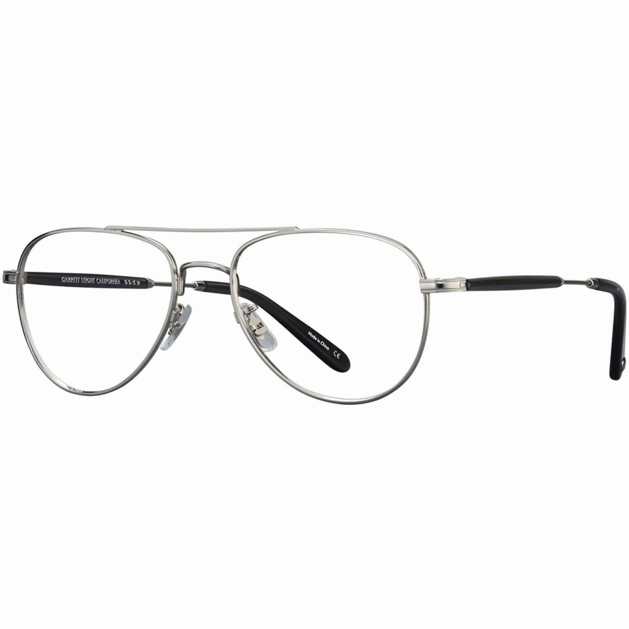 Garrett Leight Women's Eyeglasses - Silver-Grey Crystal Pilot Frame | LINNIE SV-GCR