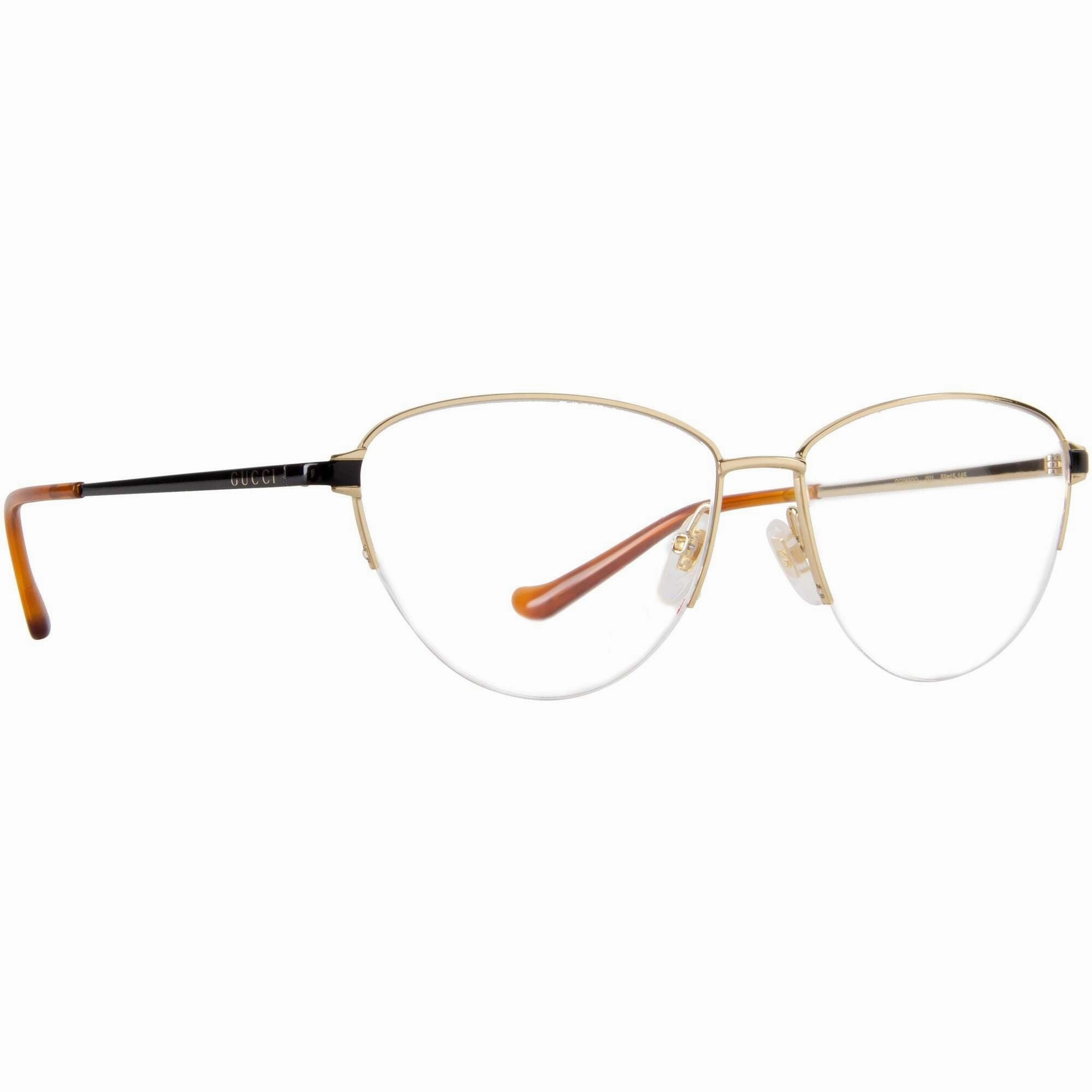 Gucci Women's Eyeglasses - Gold Oval Half-Rim Metal Frame | GUCCI GG0580O 1