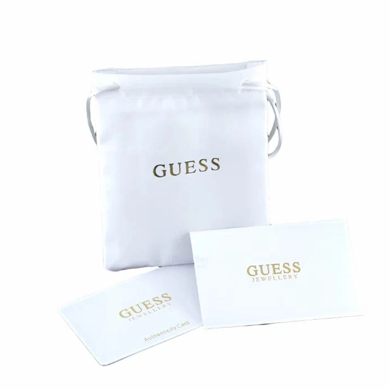 Guess 4G Logo Round Crystal Set Gold Tone Stud Earrings UBE02161YG