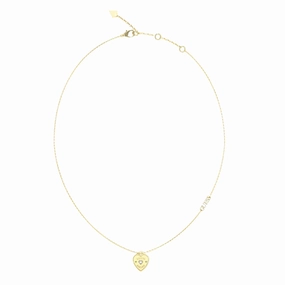 Guess Amore Crystal Heart Necklace - Gold Tone UBN05056YGT