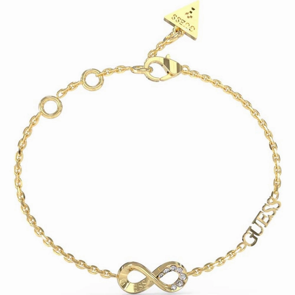 Guess Endless Dream Gold Tone Infinity Logo Bracelet UBB03270YG