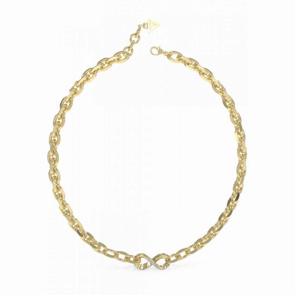 Guess Endless Dream Gold Tone Infinity Necklace UBN03274YG