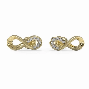 Guess Endless Dream Gold Tone Infinity Stud Earrings UBE03262YG