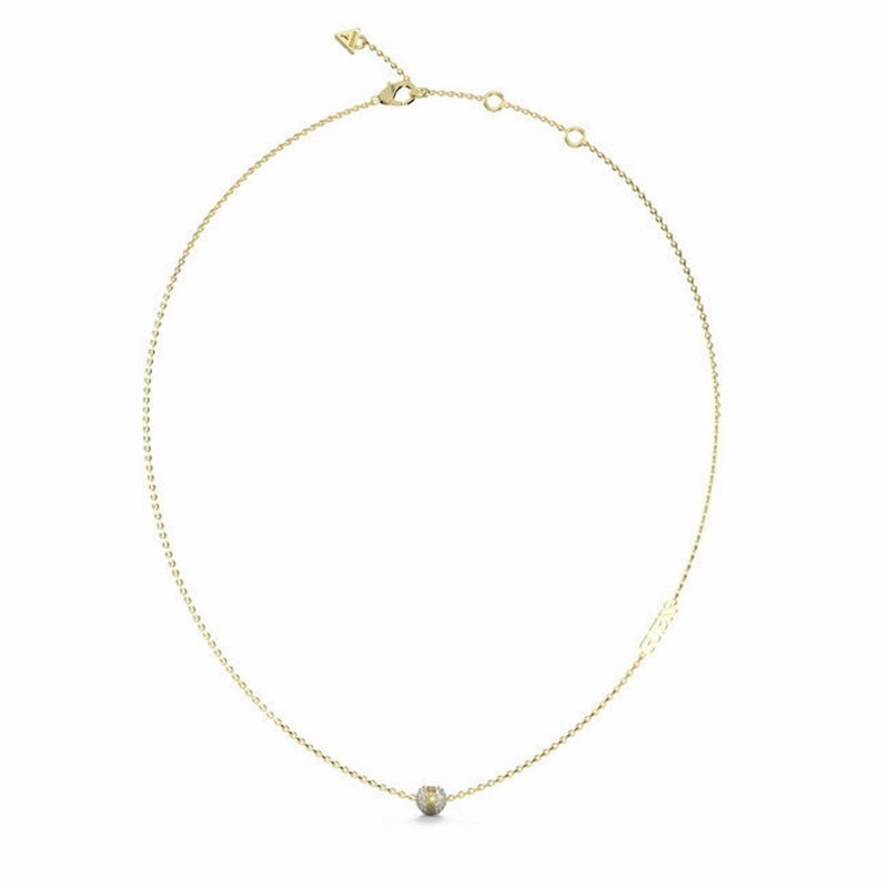Guess Gold Tone Crystal Bead Necklace JUBN04455JWYGT
