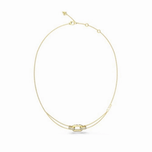 Guess Matelasse Double Chain Necklace JUBN04580JWRYGT- Gold Tone