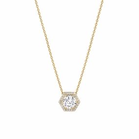 Hex Halo Solitaire Necklace P425-1.5