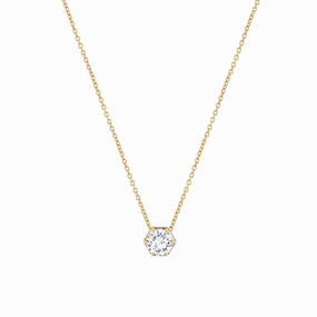 Hex Halo Solitaire Necklace P428-1.5