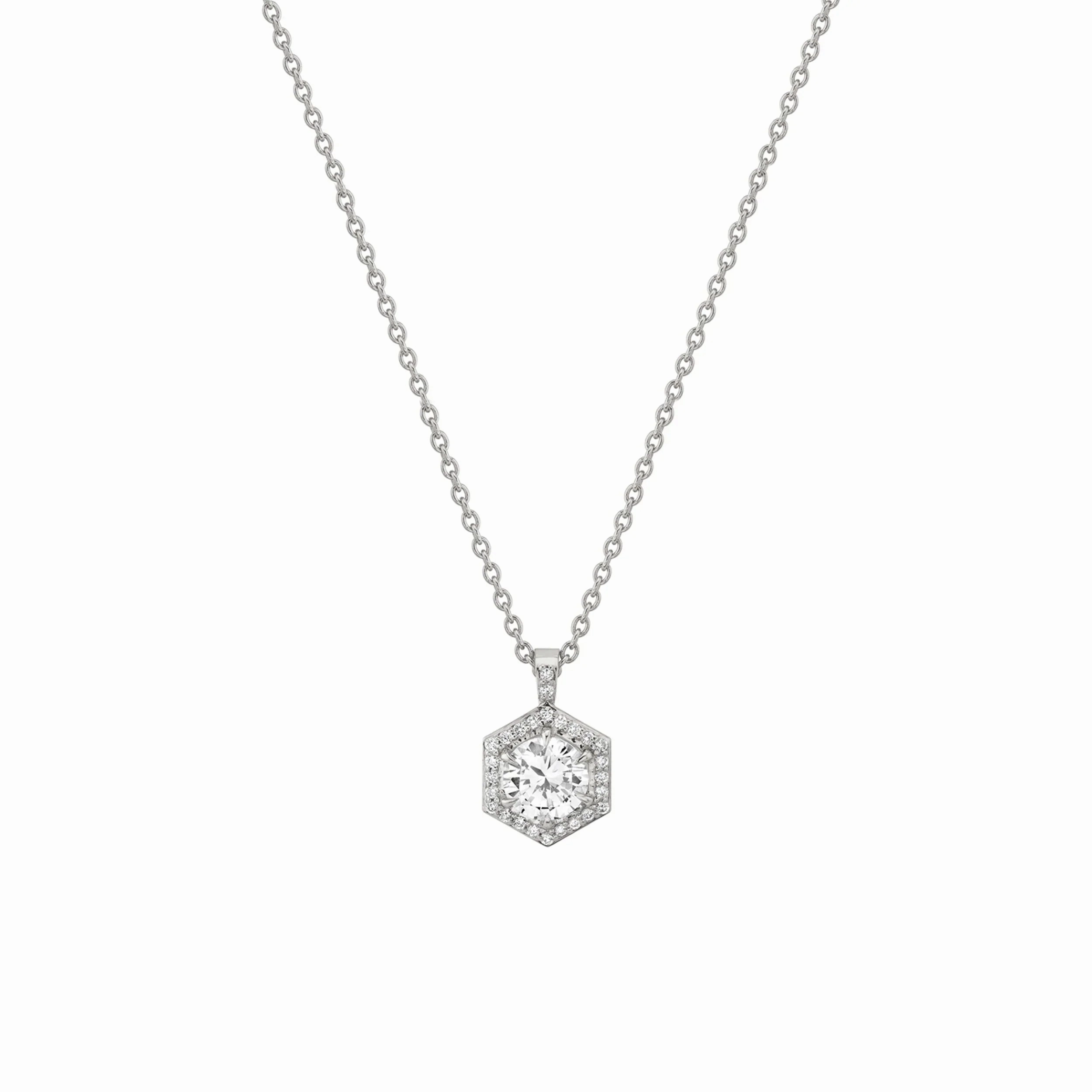 Hex Halo Solitaire Pendant P424-1.0