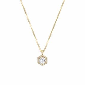 Hex Halo Solitaire Pendant P424-1.0