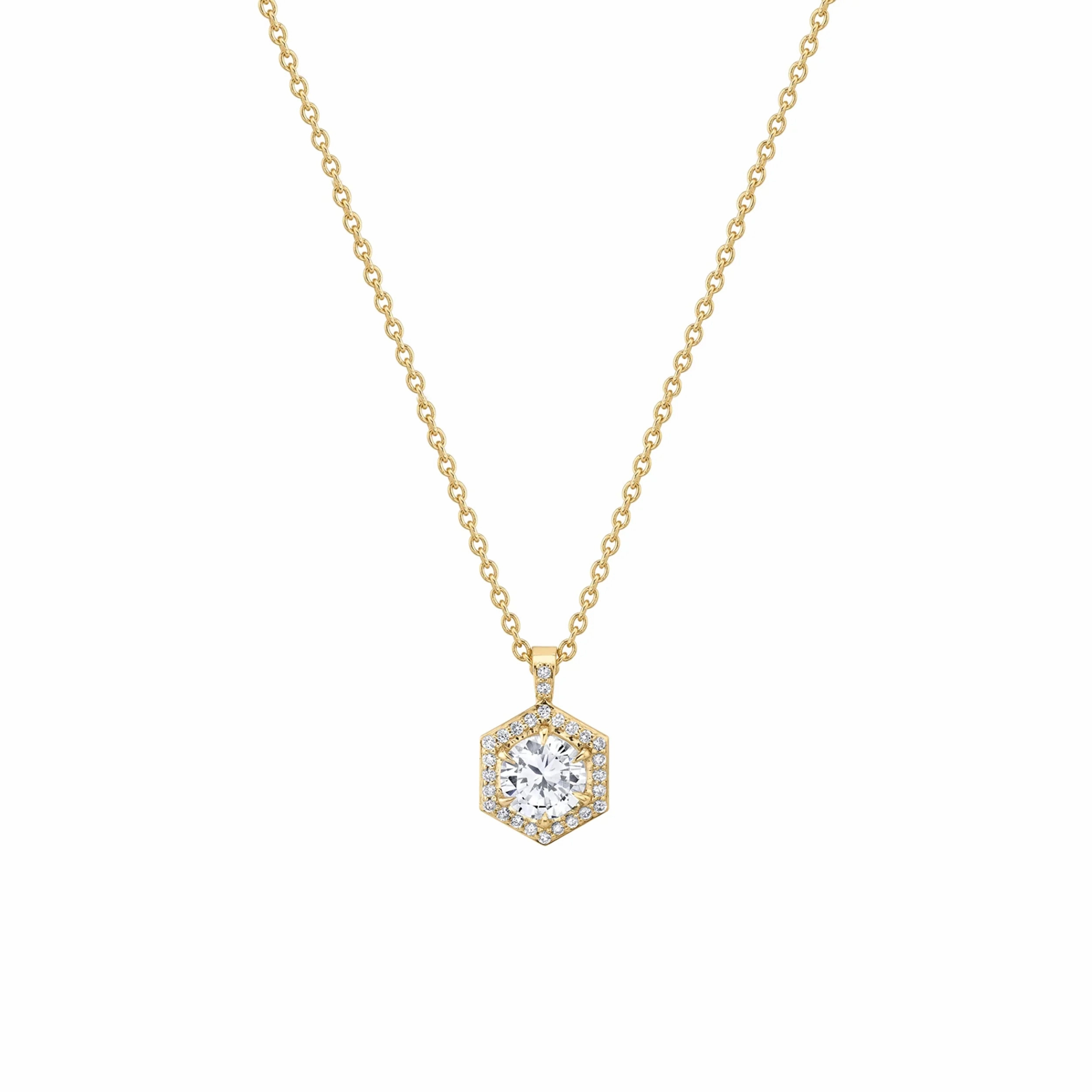 Hex Halo Solitaire Pendant P424-1.0