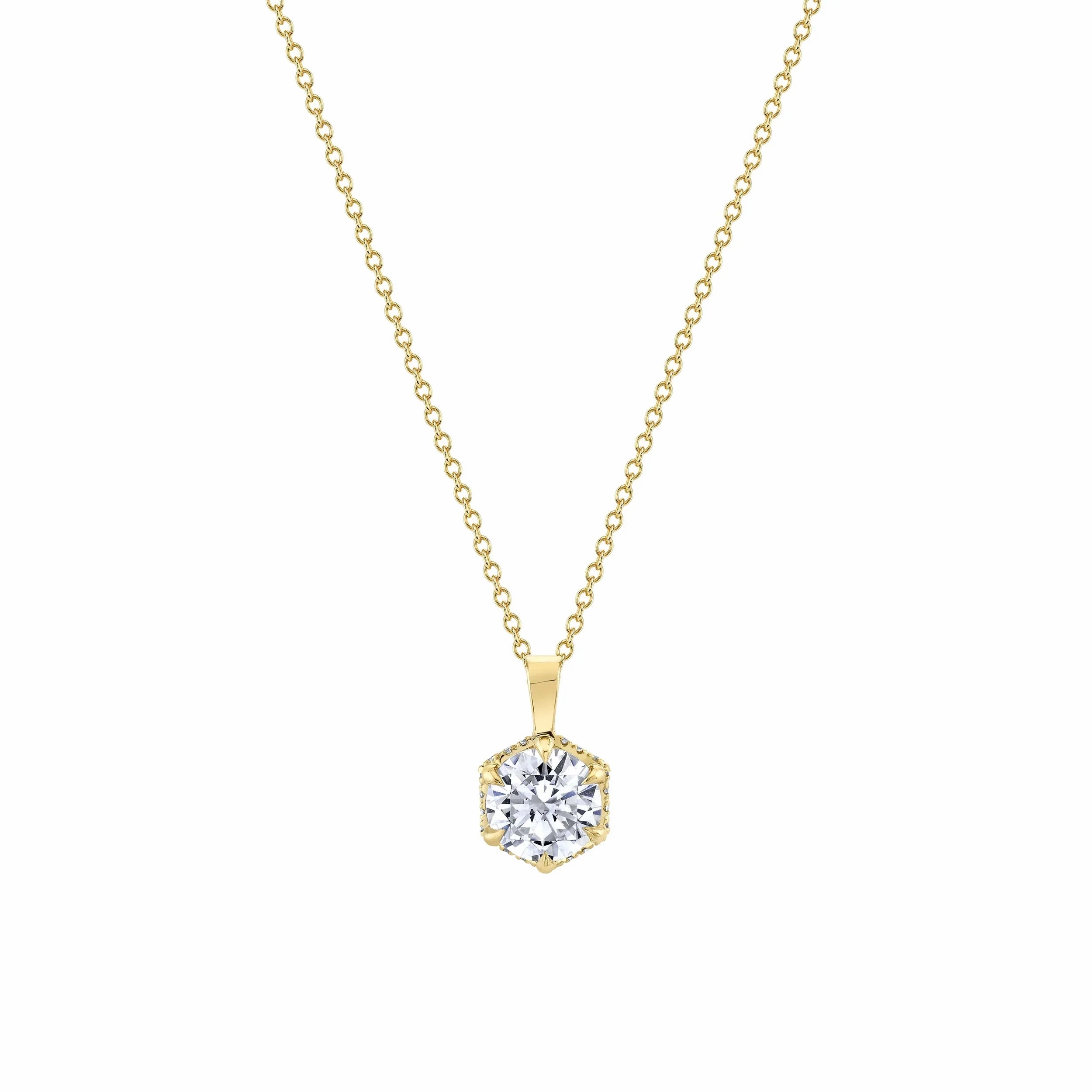 Hex Halo Solitaire Pendant P427-1.0