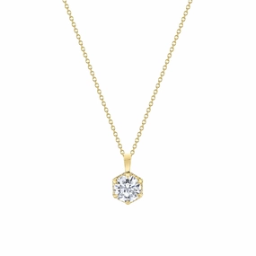 Hex Halo Solitaire Pendant P427-1.0