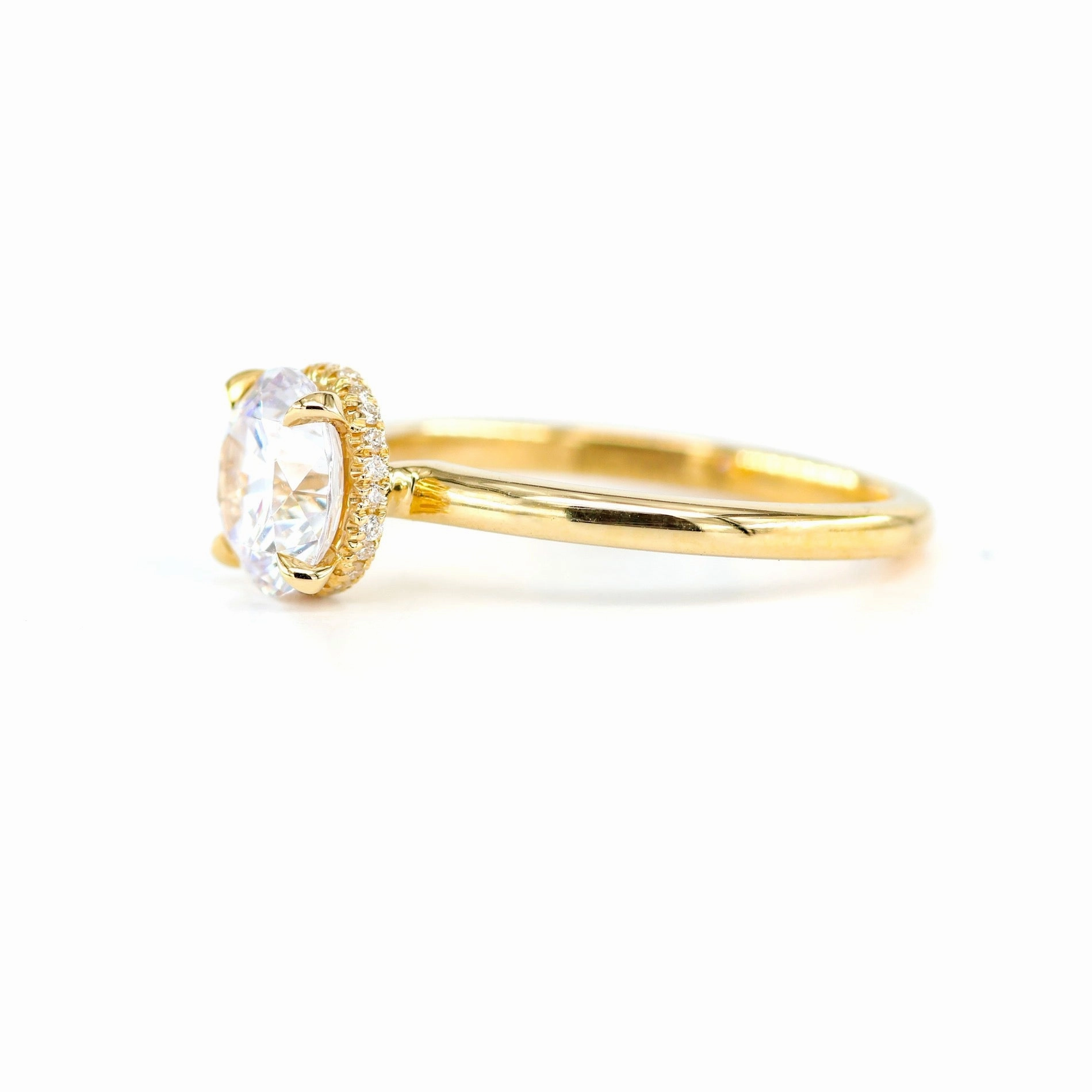 Hidden Halo Round Diamond Engagement Ring 4690081
