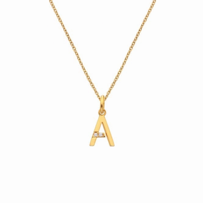 Hot Diamonds Initial A Gold Plated Silver Pendant DP939