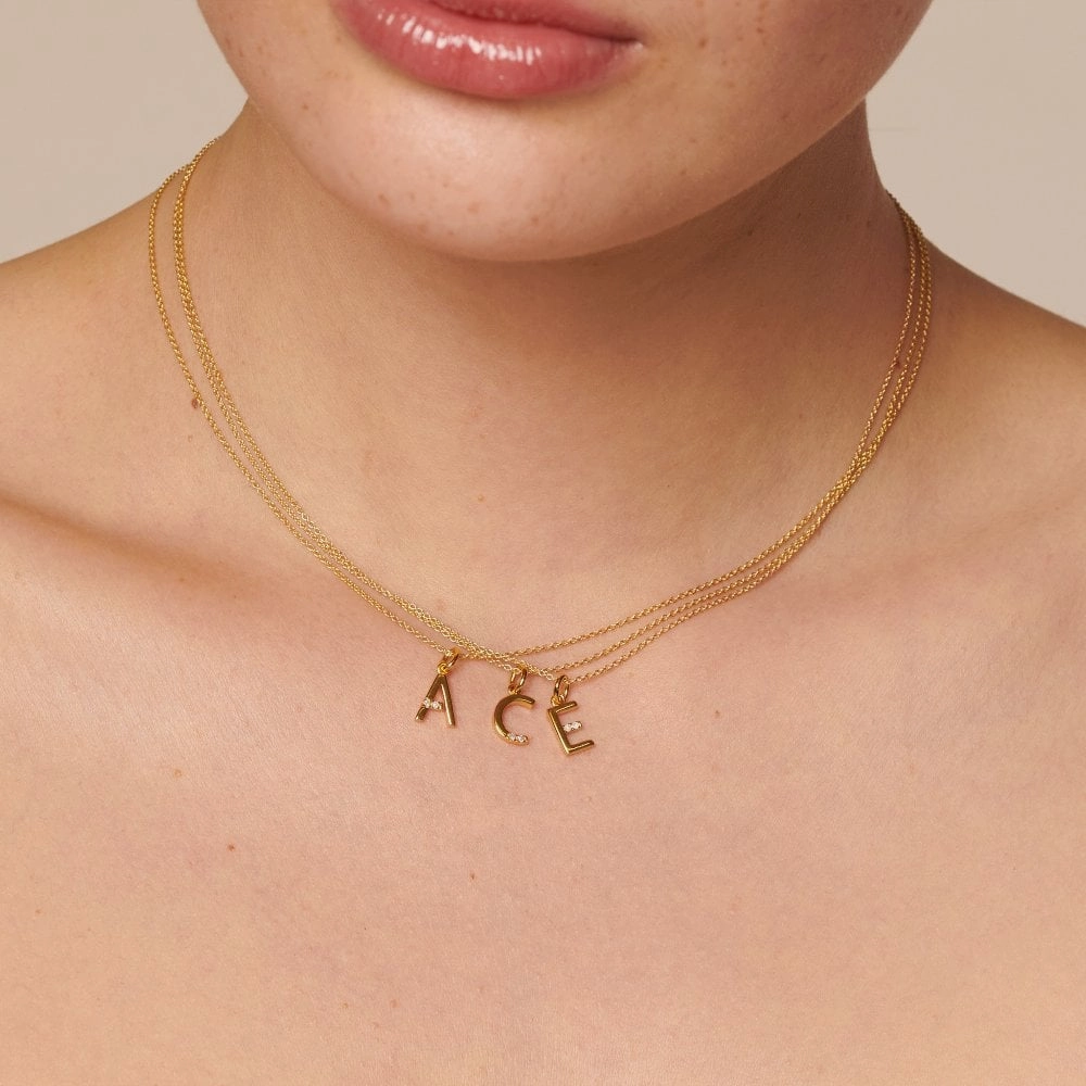 Hot Diamonds Initial E Gold Plated Silver Pendant DP943