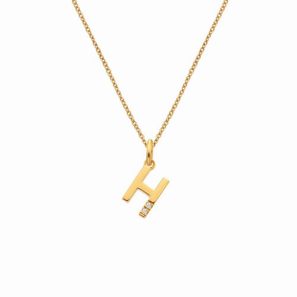 Hot Diamonds Initial H Gold Plated Silver Pendant DP946