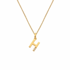 Hot Diamonds Initial H Gold Plated Silver Pendant DP946