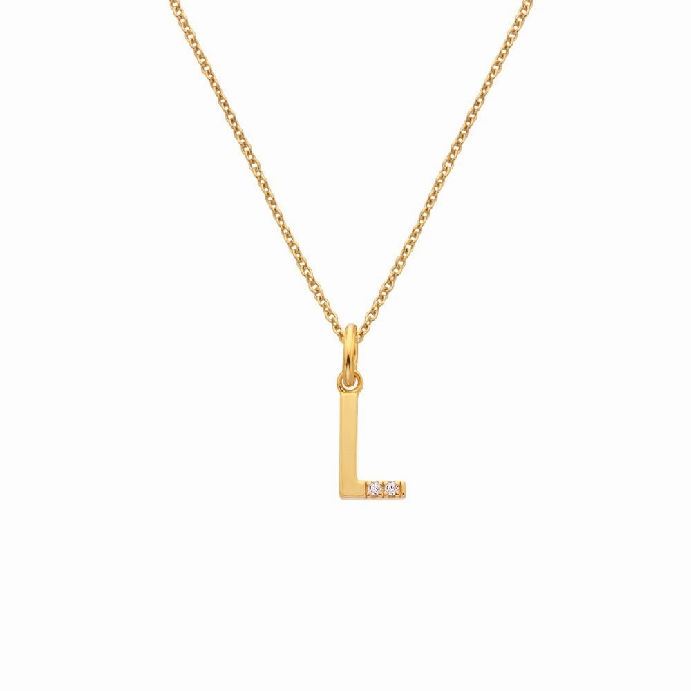 Hot Diamonds Initial L Gold Plated Silver Pendant DP950