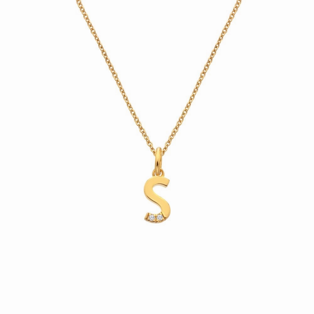 Hot Diamonds Initial S Gold Plated Silver Pendant DP957