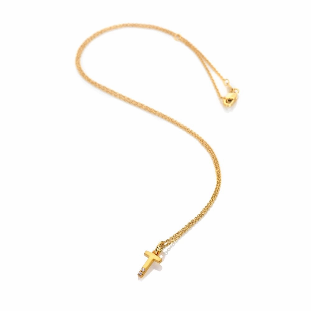 Hot Diamonds Initial T Gold Plated Silver Pendant DP958